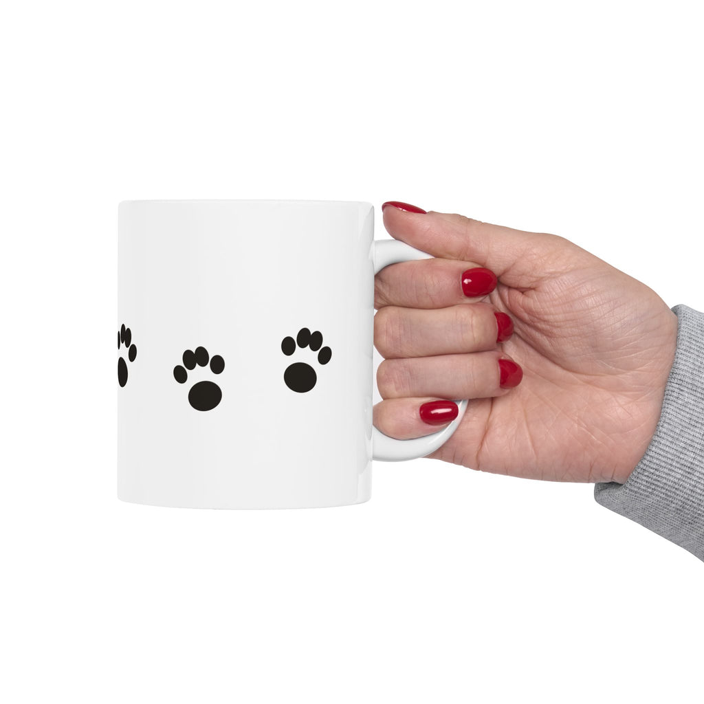 Black Paw Print Mug