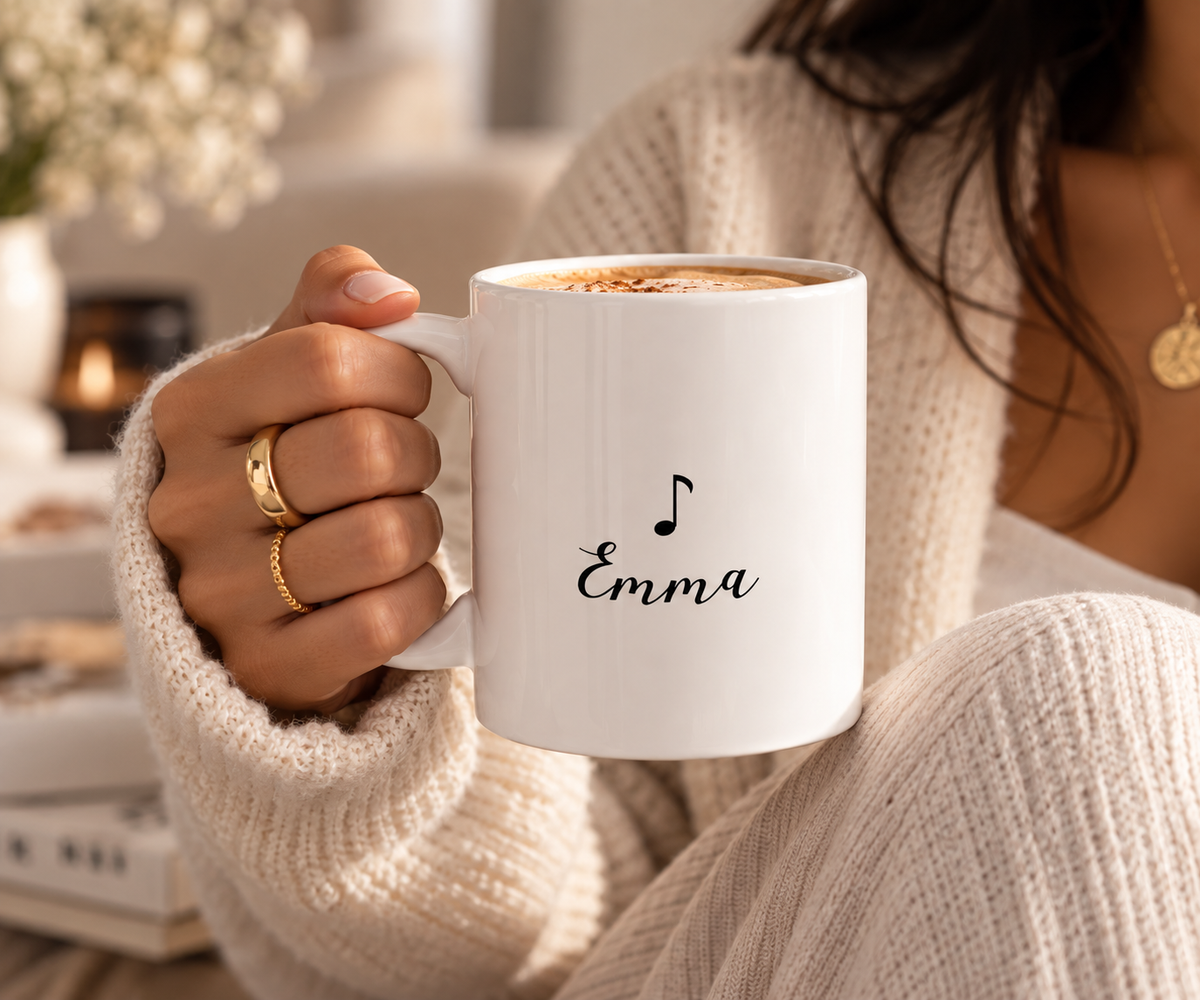 Personalized Music Note Name Mug