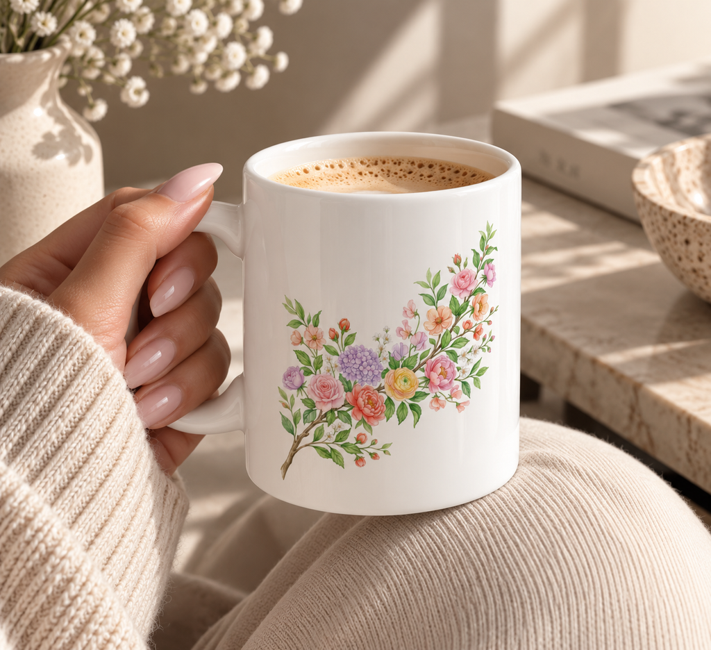 Watercolor Flower Mug