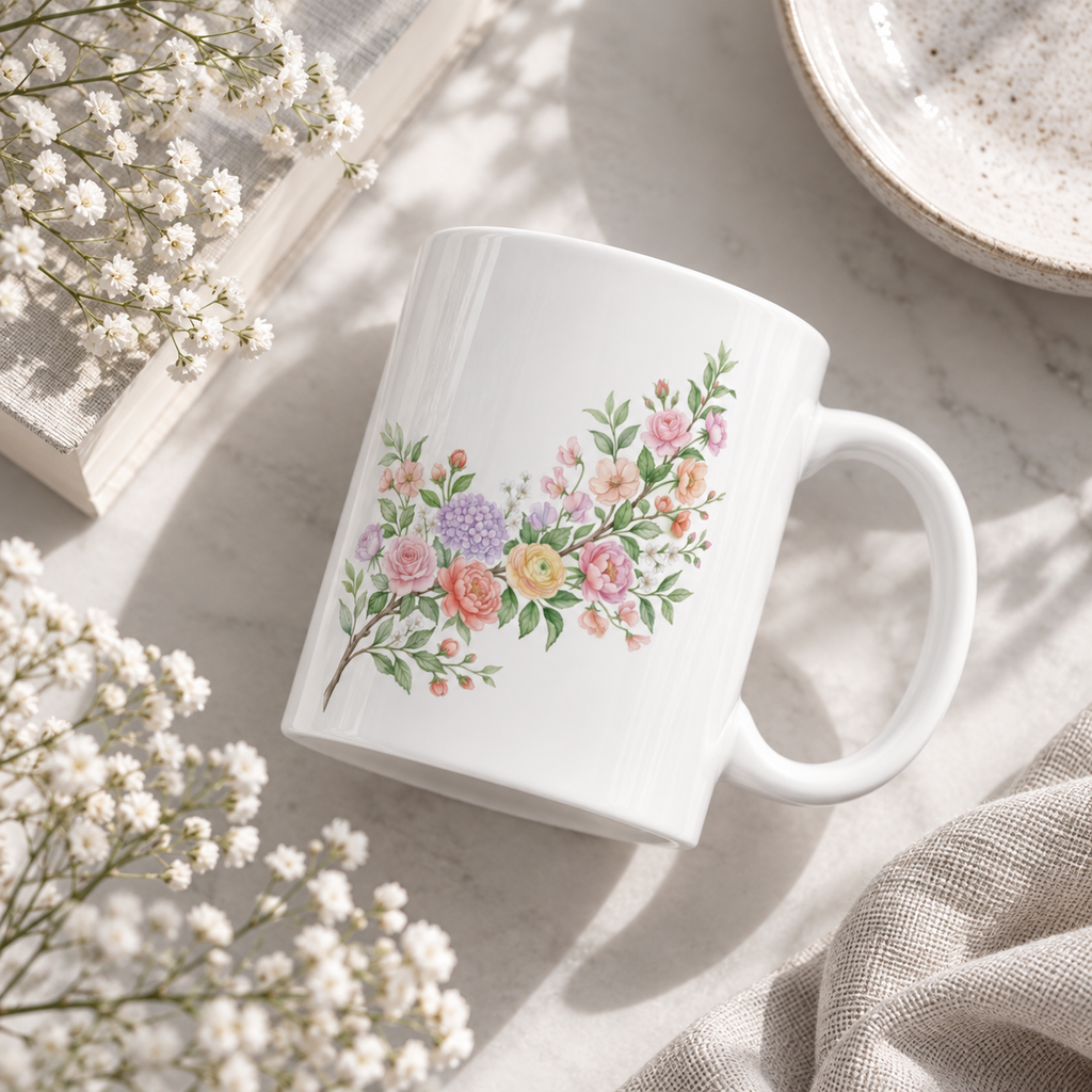 Watercolor Flower Mug