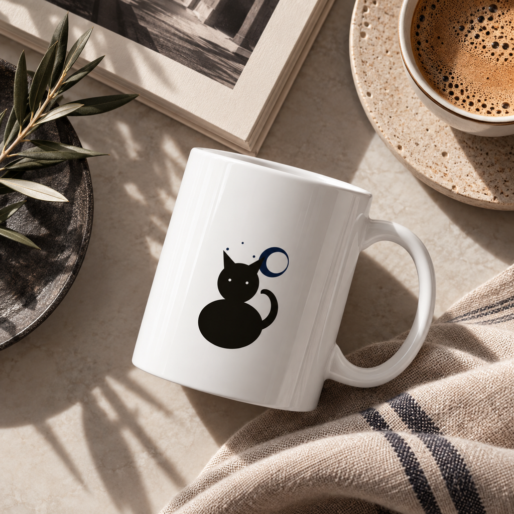 Cat and Moon Mug