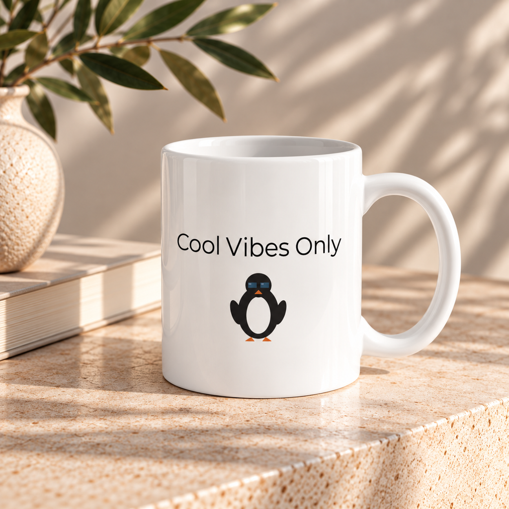 Cool Vibes Only Penguin Mug