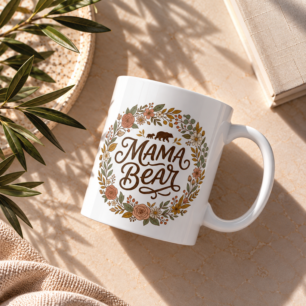 Mama Bear Floral Mug