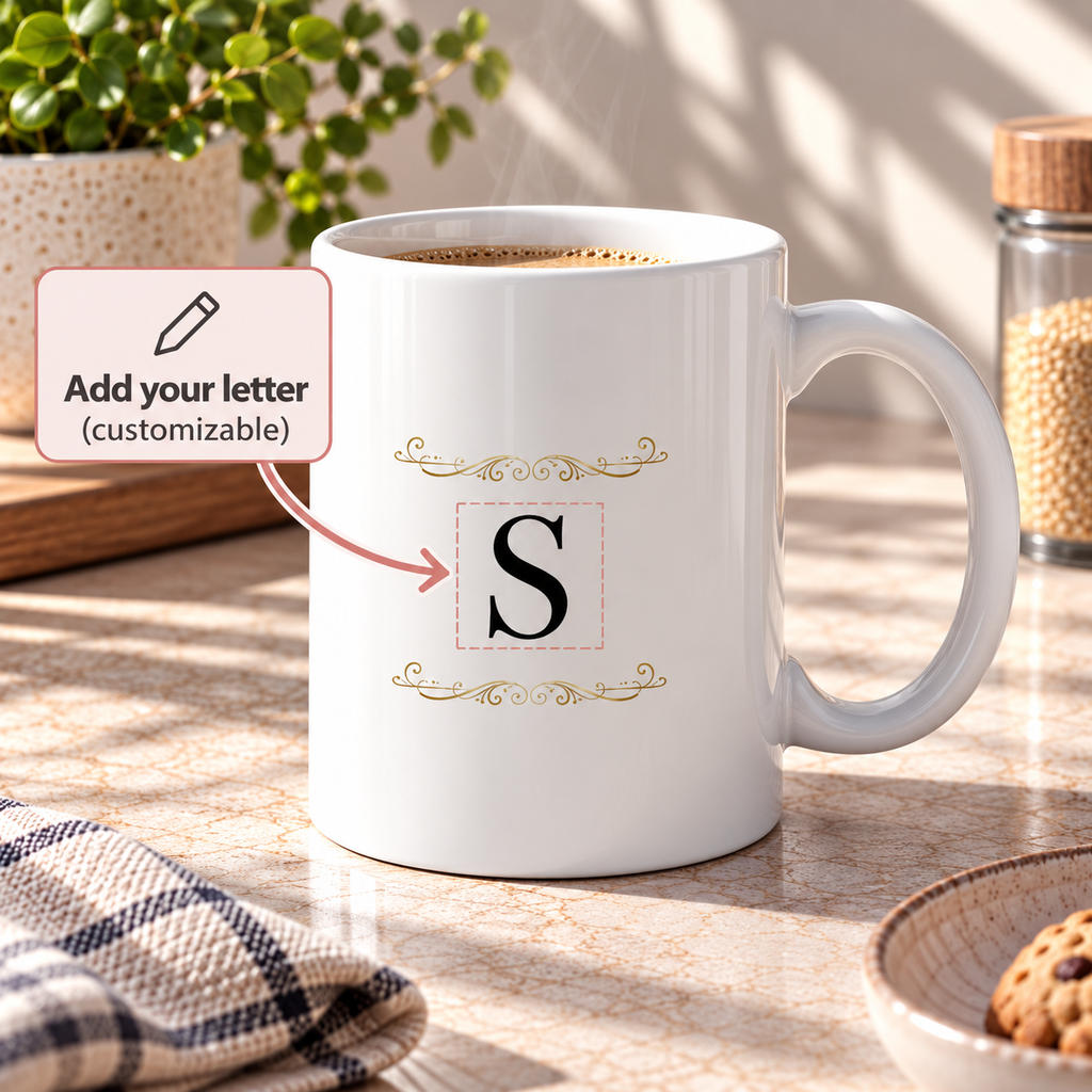 Personalized Gold Initial Mug