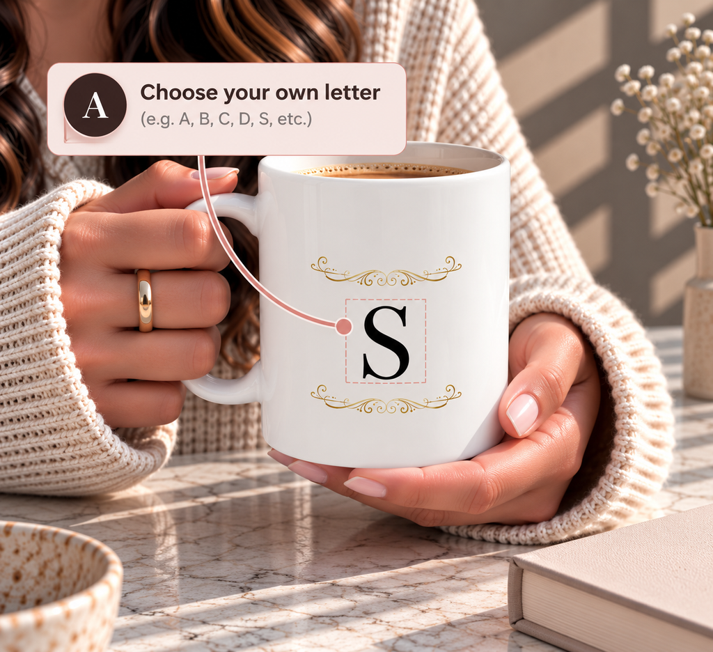 Personalized Gold Initial Mug