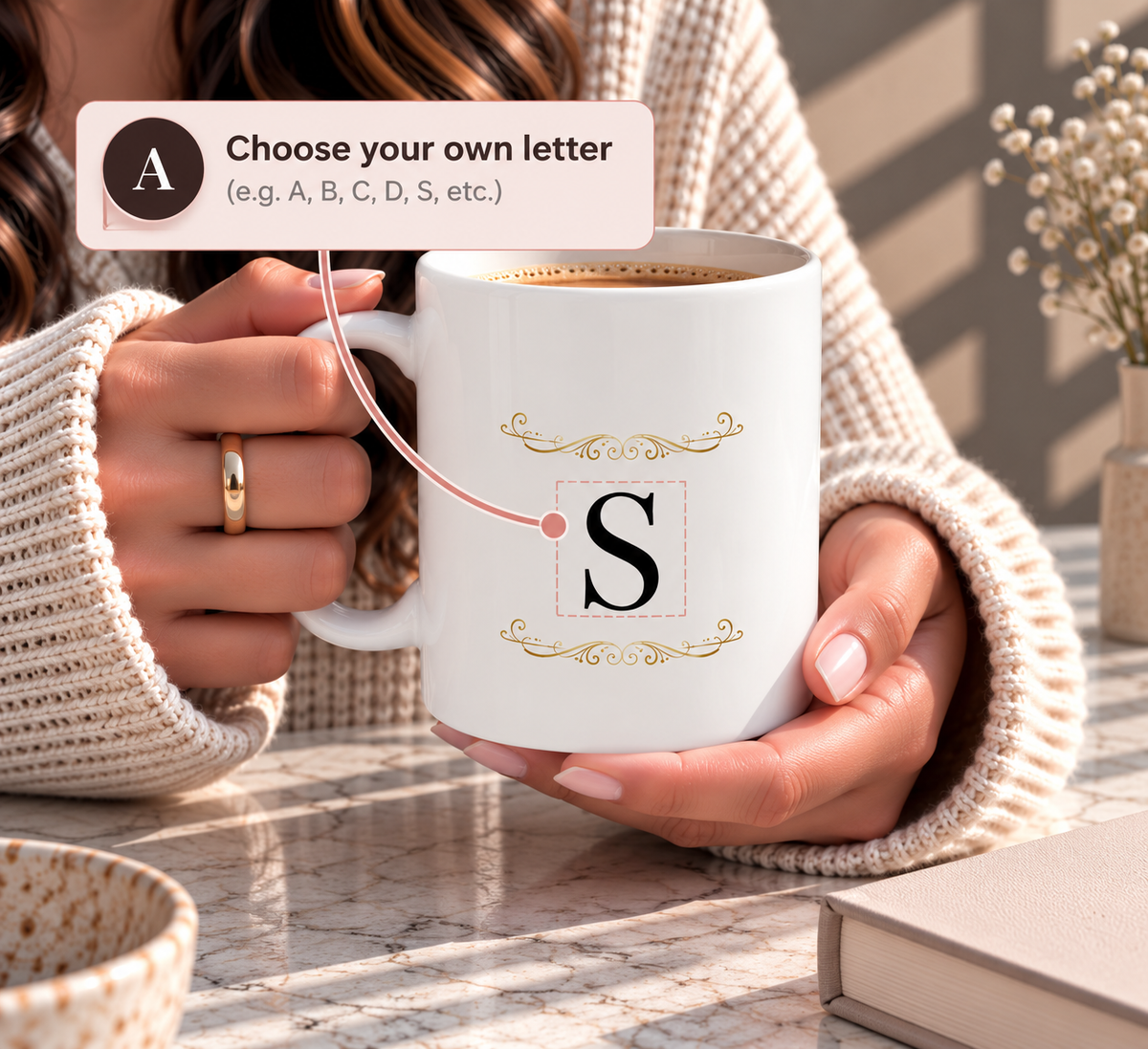 Personalized Gold Initial Mug