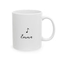 Personalized Music Note Name Mug in white ceramic