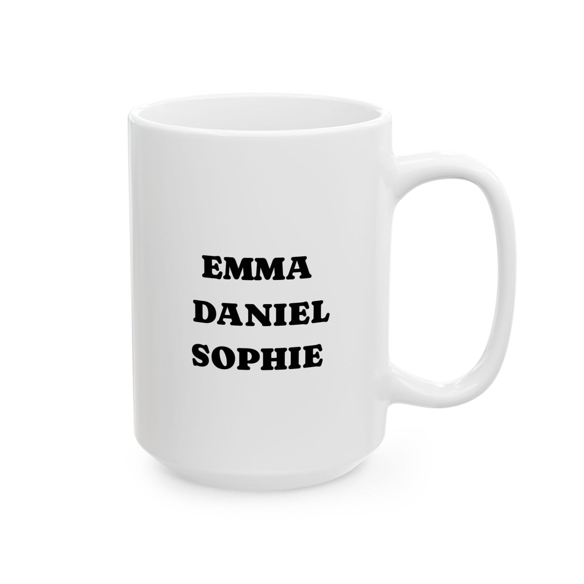 Personalized Stacked Family Names Mug