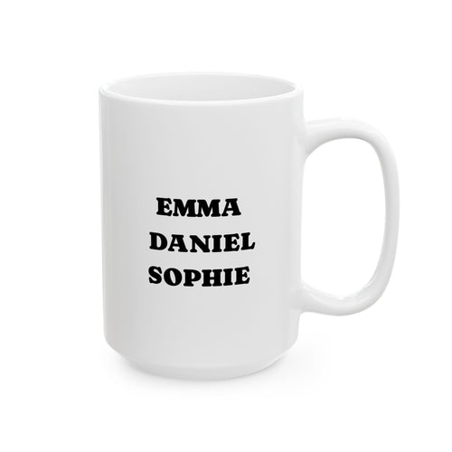 Personalized Stacked Family Names Mug